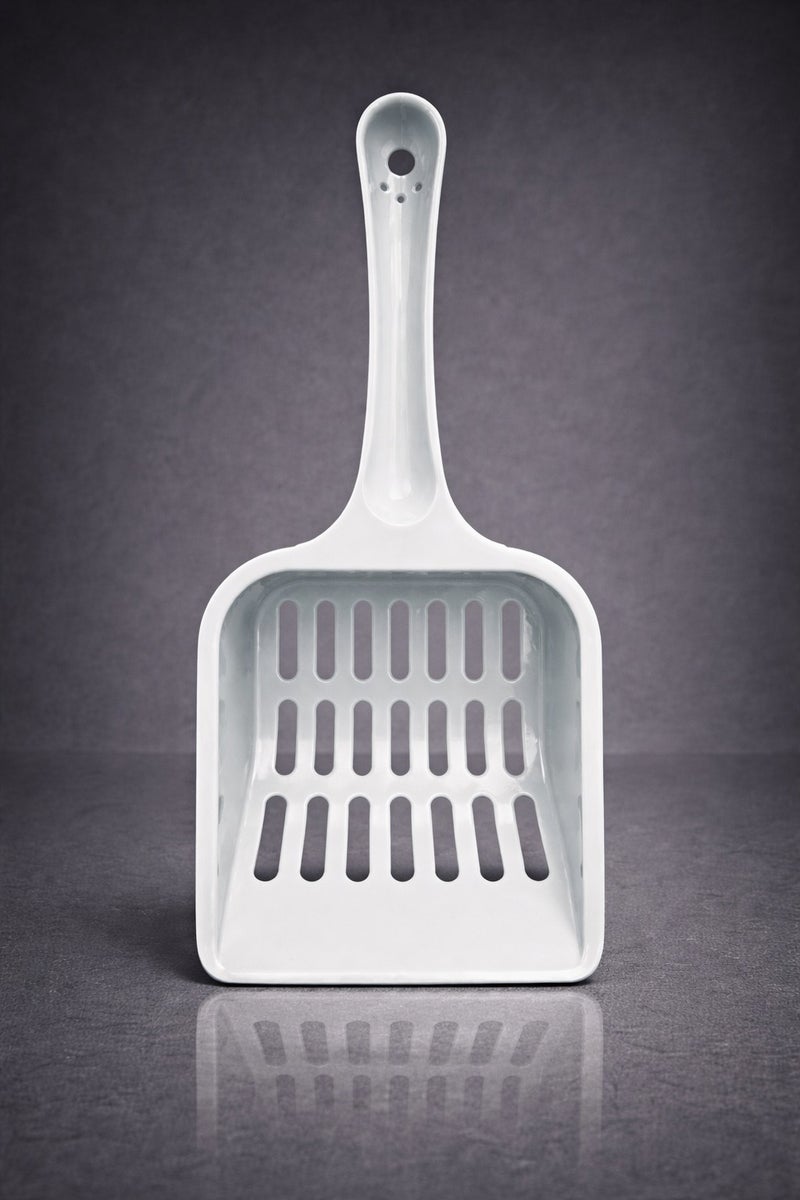 iCare مغرفة رمل القطط ICare، رمادي، 20 × 9 سم، تصميم مشقوق لتسهيل التصفية - Image 2